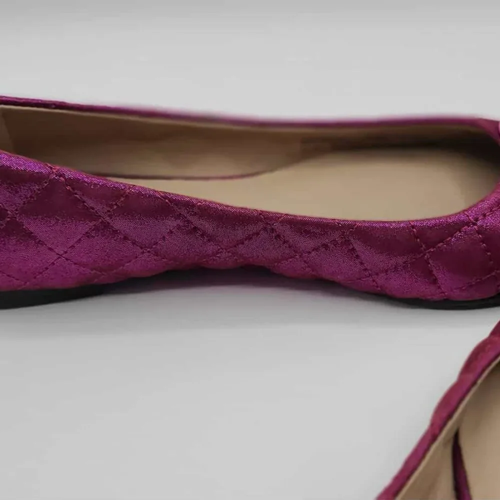 Tory Burch Metallic Fuschia Reva Flats size 7M NEW! NWT!
